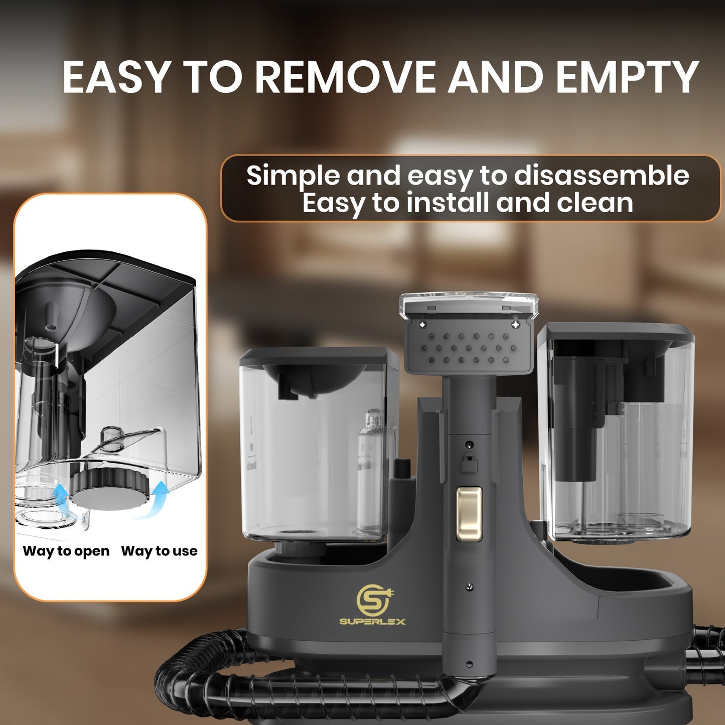 SUPERLEX Portable Carpet Cleaner & Upholstery Cleaner Spot Stain Remover Machine