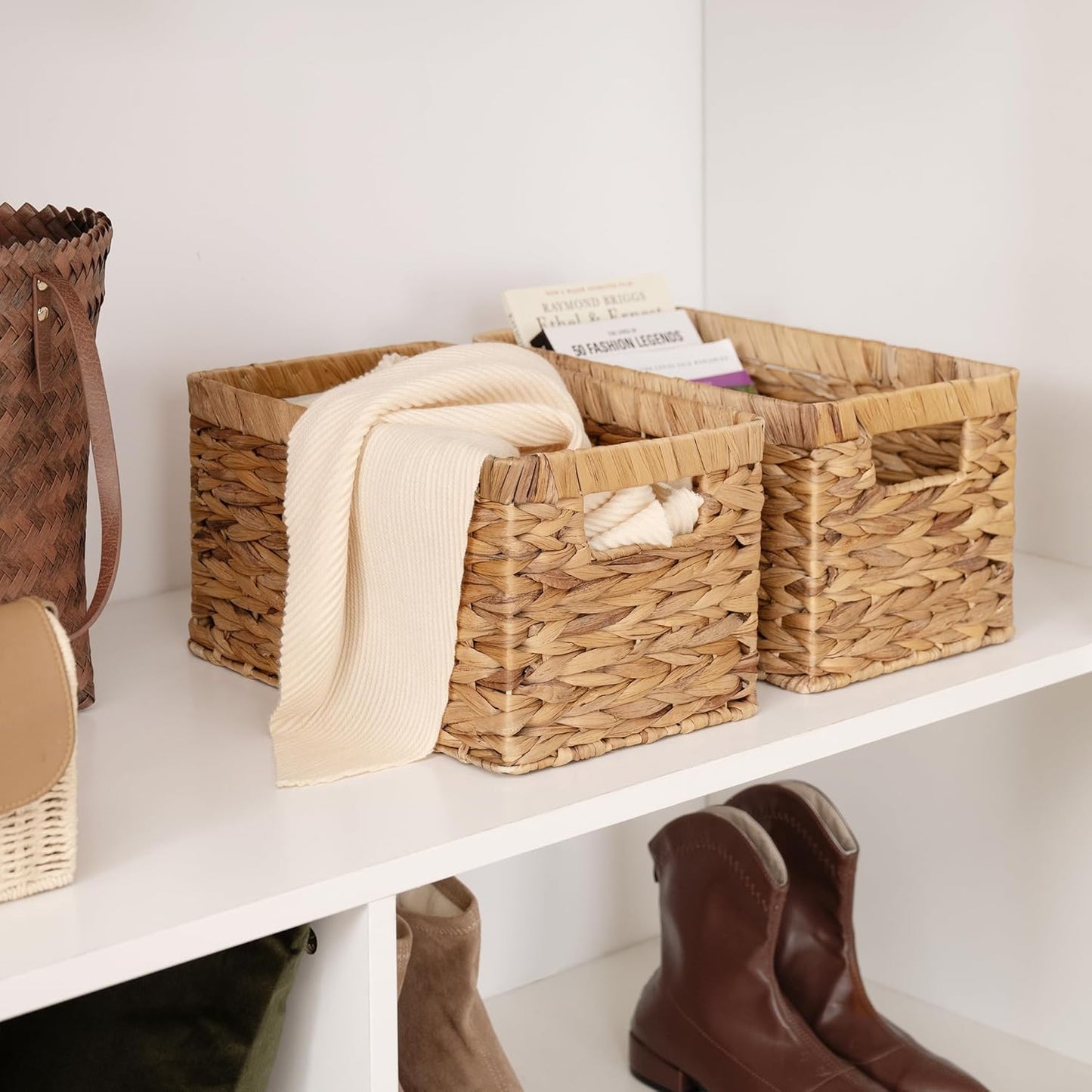 Woven Storage Baskets with Handles (2-Pack) – Natural