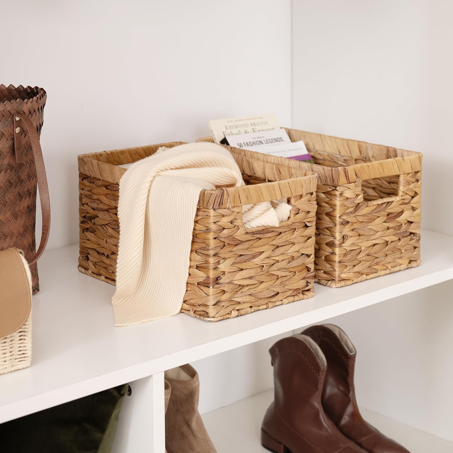 Woven Storage Baskets with Handles (2-Pack) – Natural