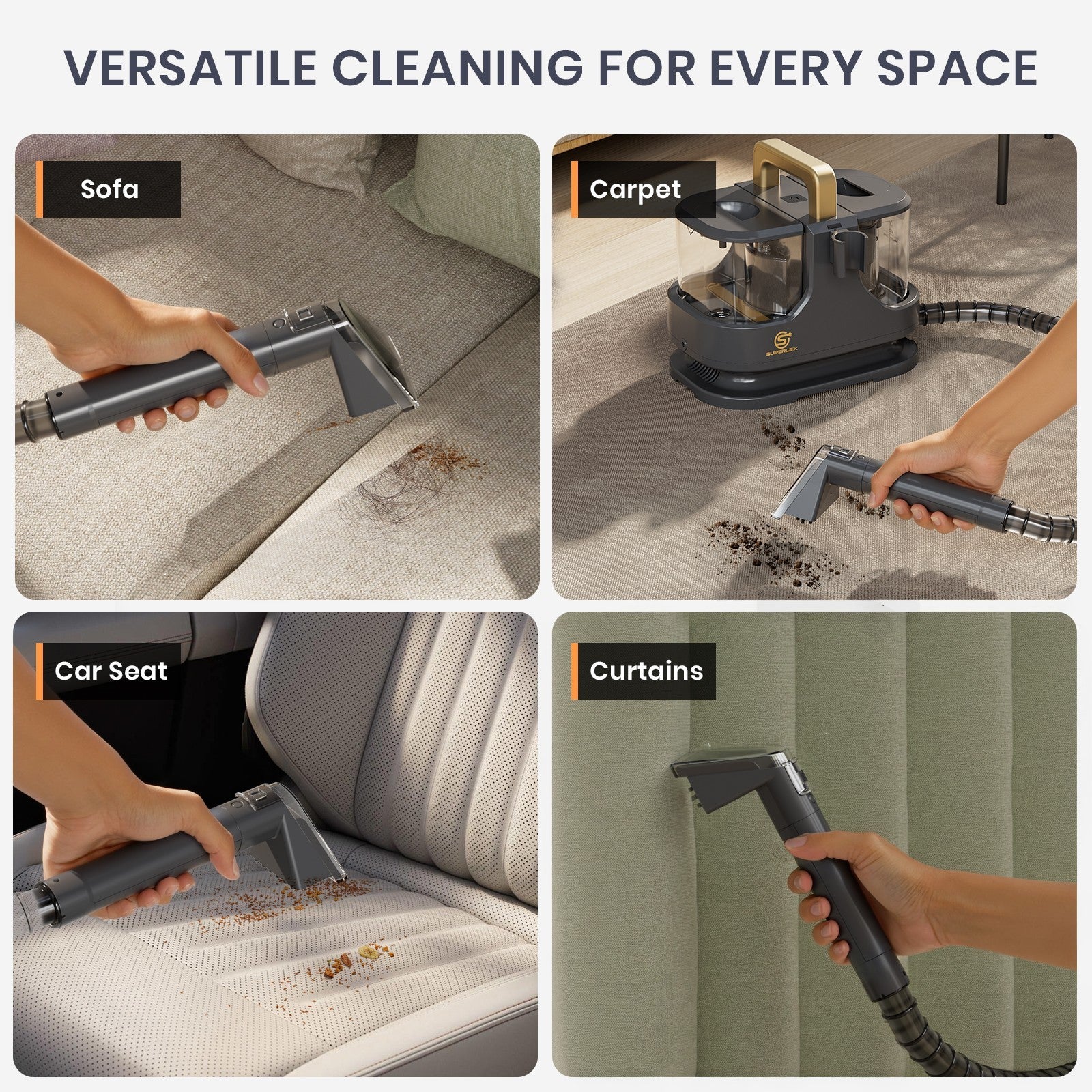 SUPERLEX Portable Carpet Cleaner & Upholstery Cleaner Spot Stain Remover Machine