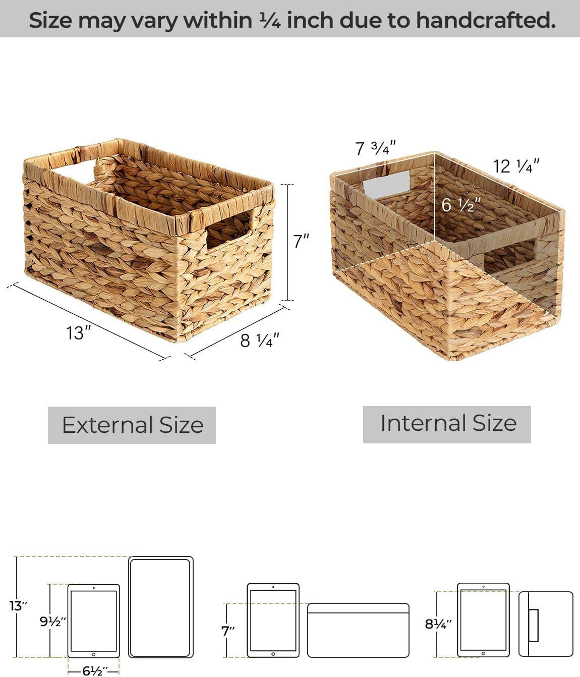 Woven Storage Baskets with Handles (2-Pack) – Natural