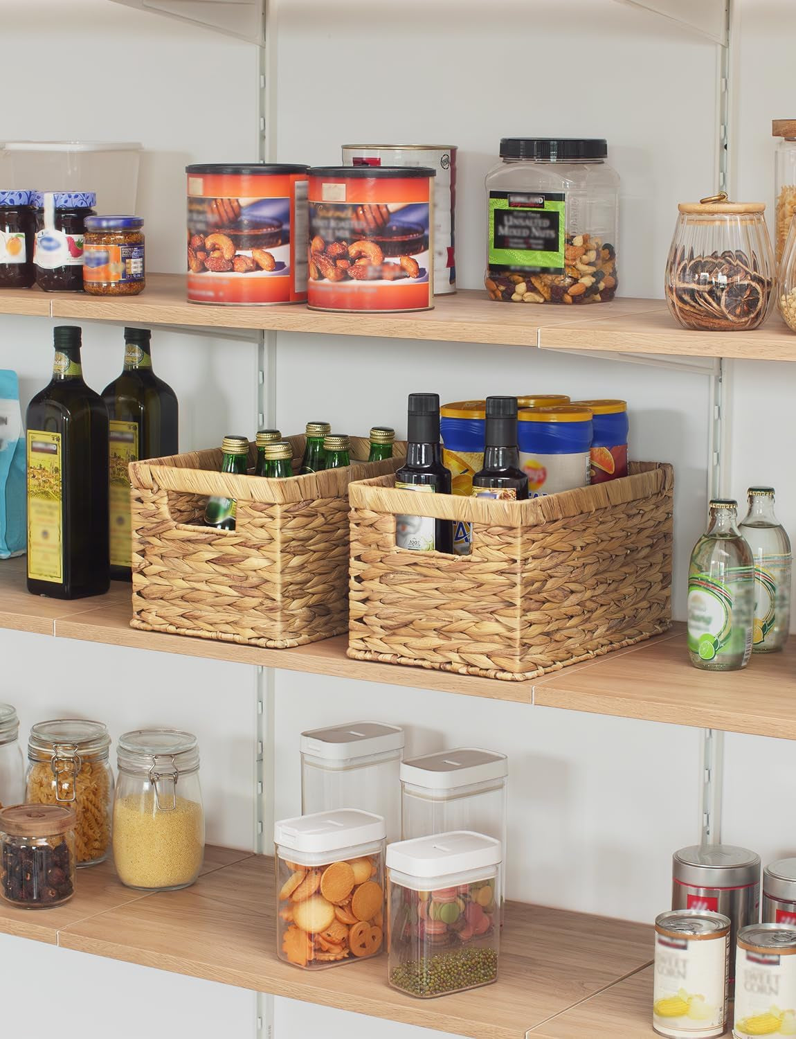 Woven Storage Baskets with Handles (2-Pack) – Natural