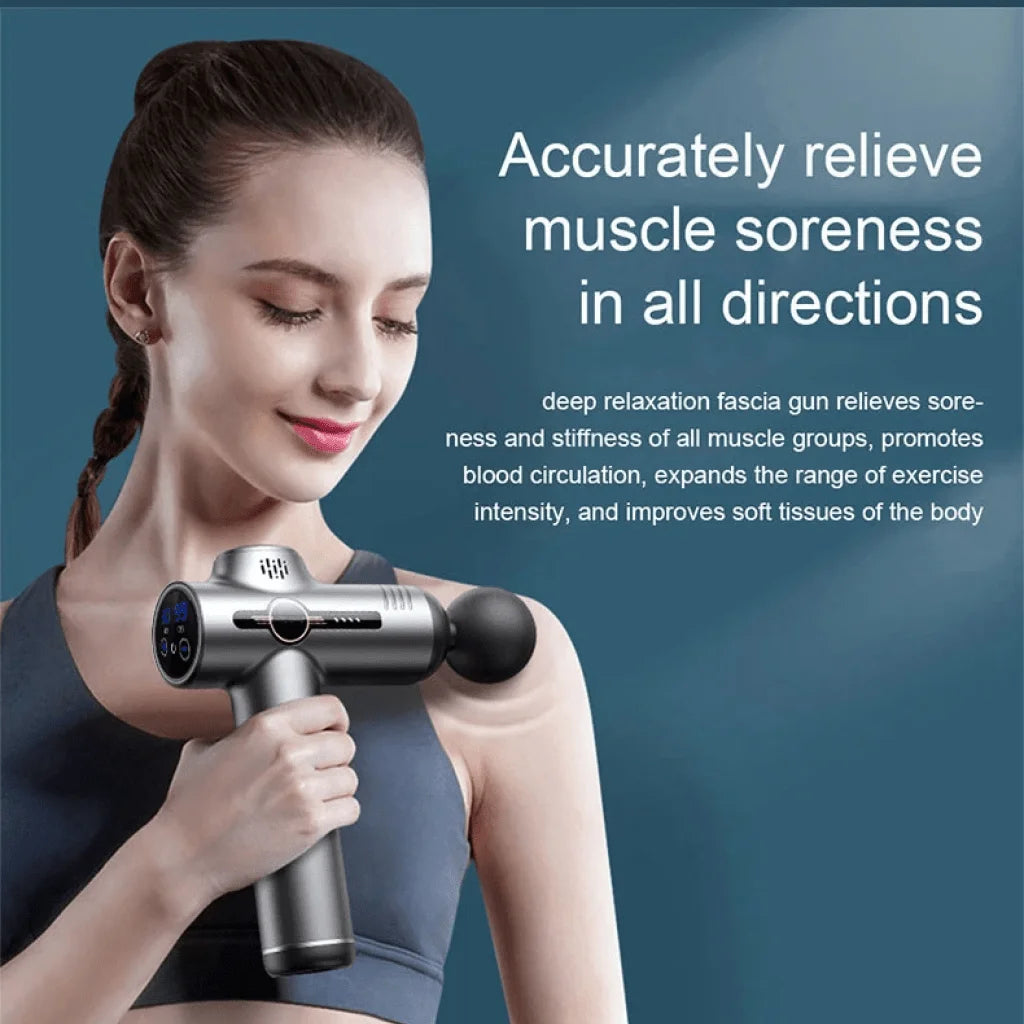 Mini Percussion Massage Gun - Deep Tissue Muscle Relief with 6 Heads & Carry Case